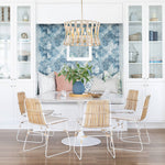 6 - Light Ivory Woven Brass Drum Chandelier - LightfixturesUAE