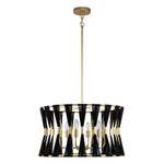 6 - Light Ivory Woven Brass Drum Chandelier - LightfixturesUAE