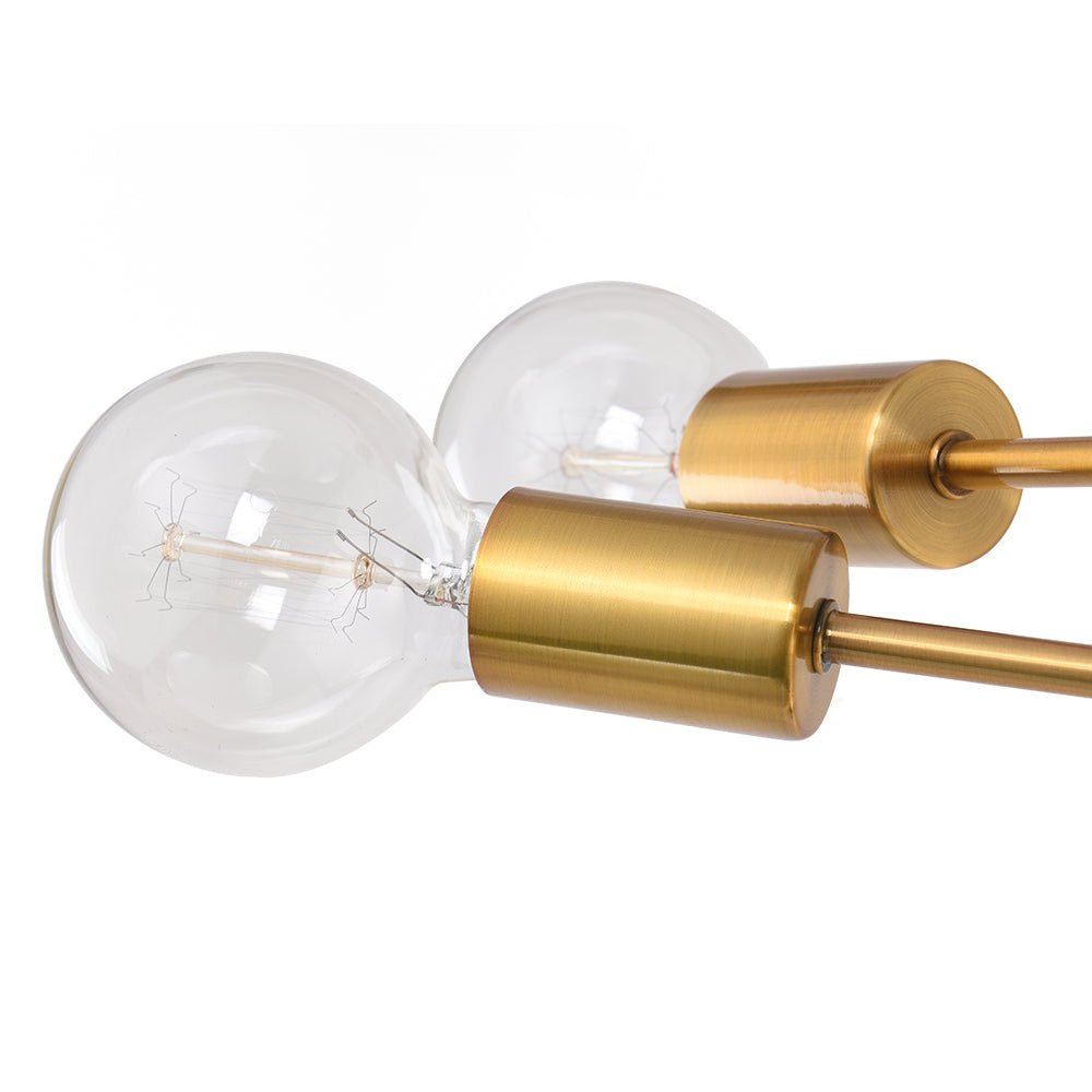6 - Light Mid - century Brass Sputnik Chandelier - LightfixturesUAE