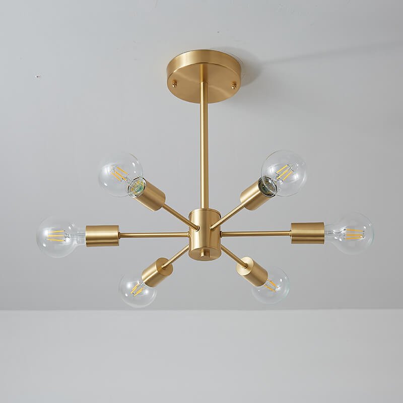 6 - Light Mid - Century Modern Sputnik Chandelier - LightfixturesUAE