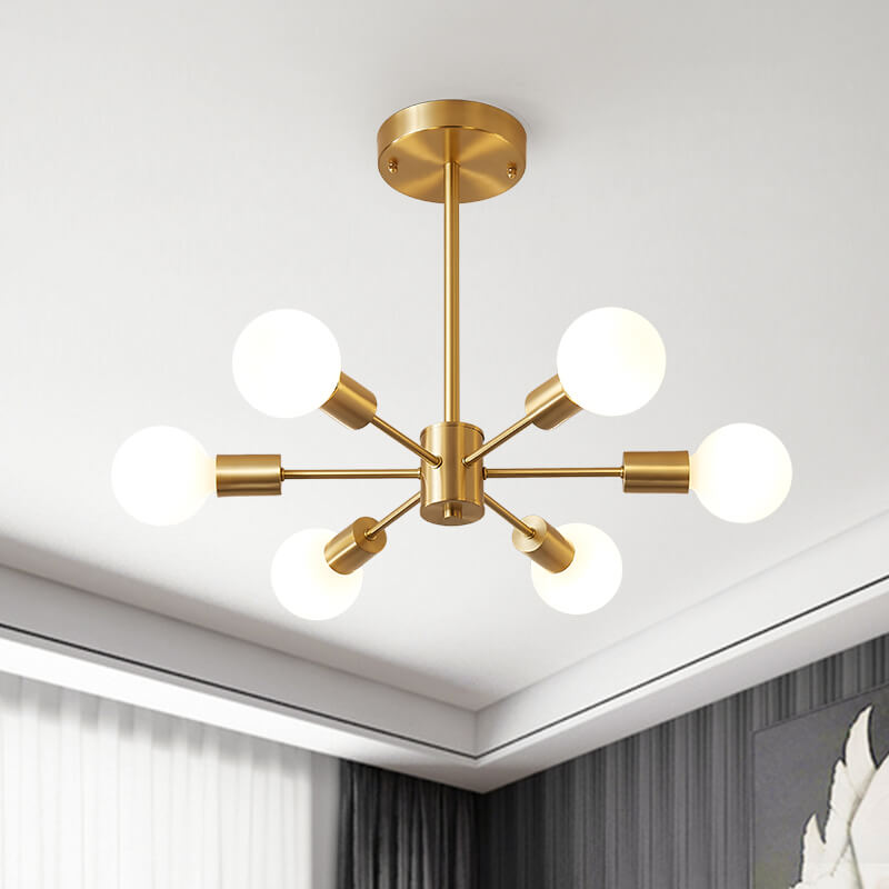 6 - Light Mid - Century Modern Sputnik Chandelier - LightfixturesUAE