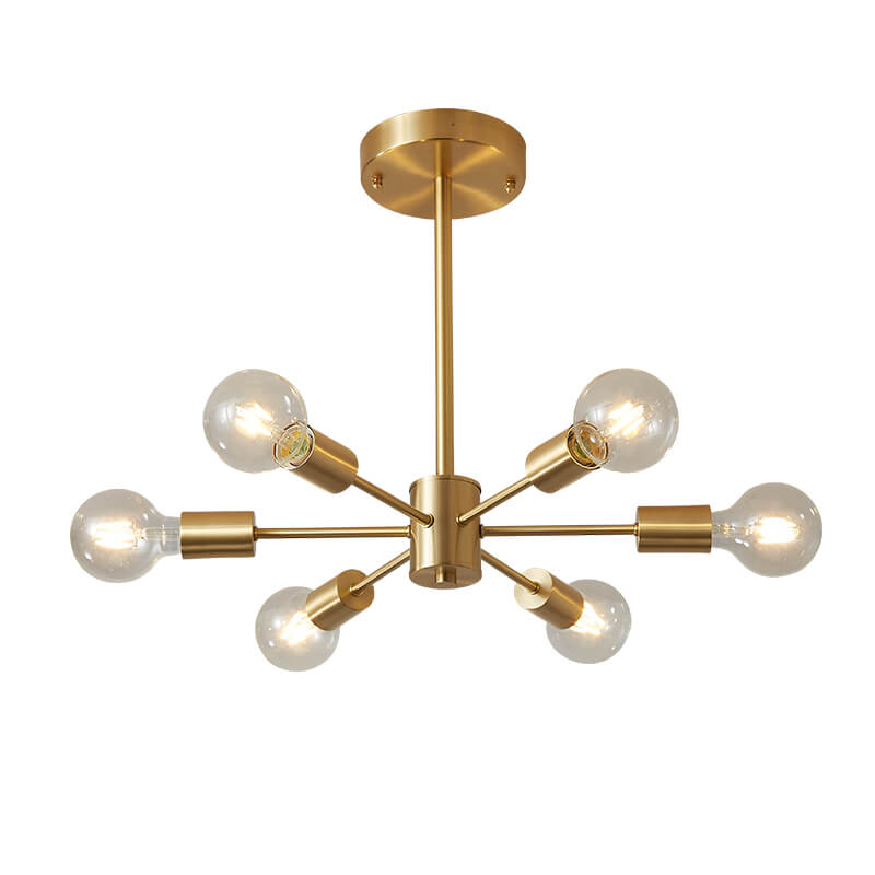 6 - Light Mid - Century Modern Sputnik Chandelier - LightfixturesUAE