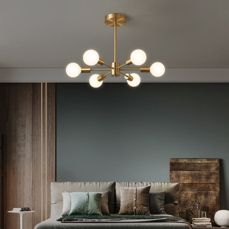 6 - Light Mid - Century Modern Sputnik Chandelier - LightfixturesUAE