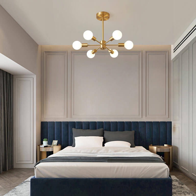 6 - Light Mid - Century Modern Sputnik Chandelier - LightfixturesUAE