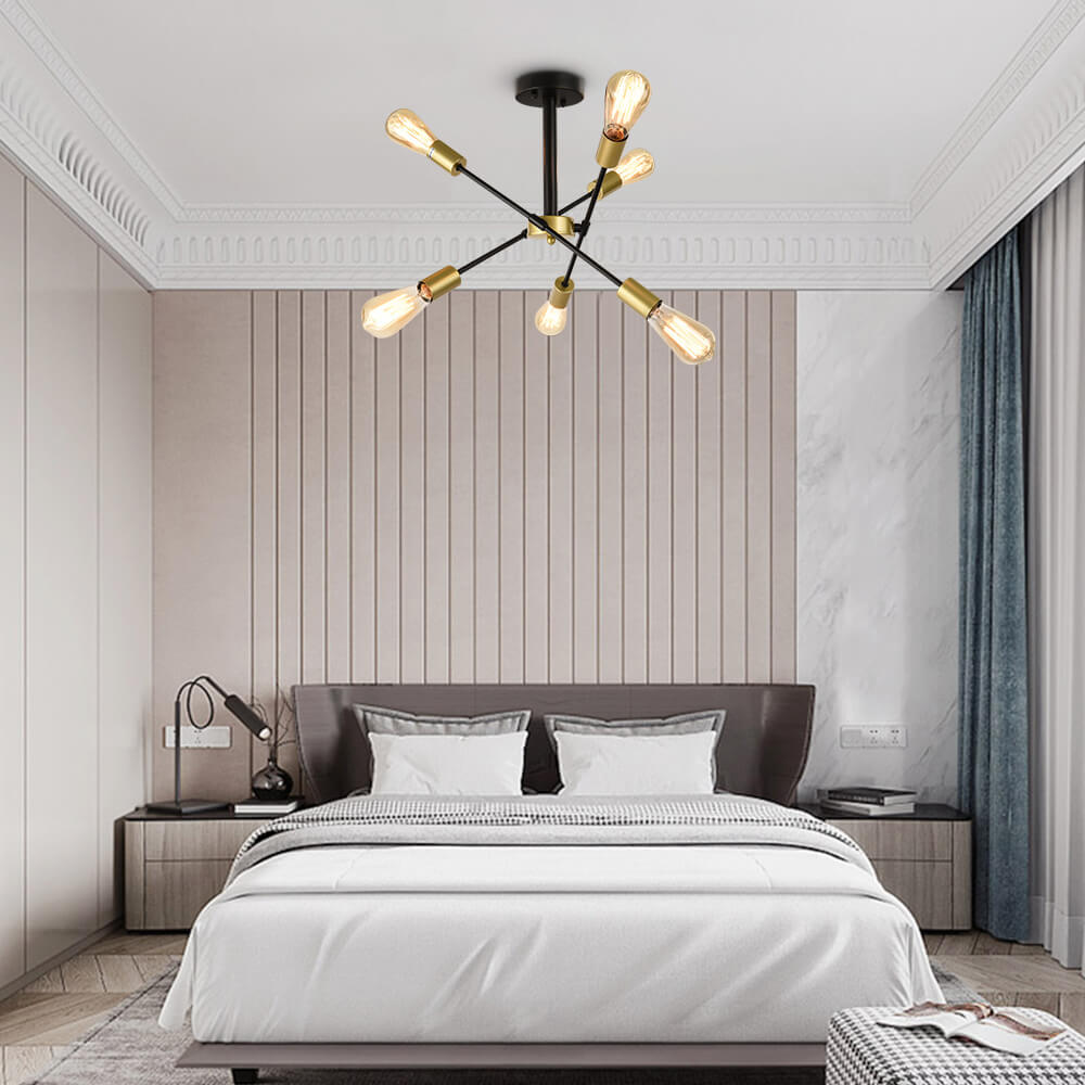6 - Light Mid - Century Modern Sputnik Light Chandelier - LightfixturesUAE