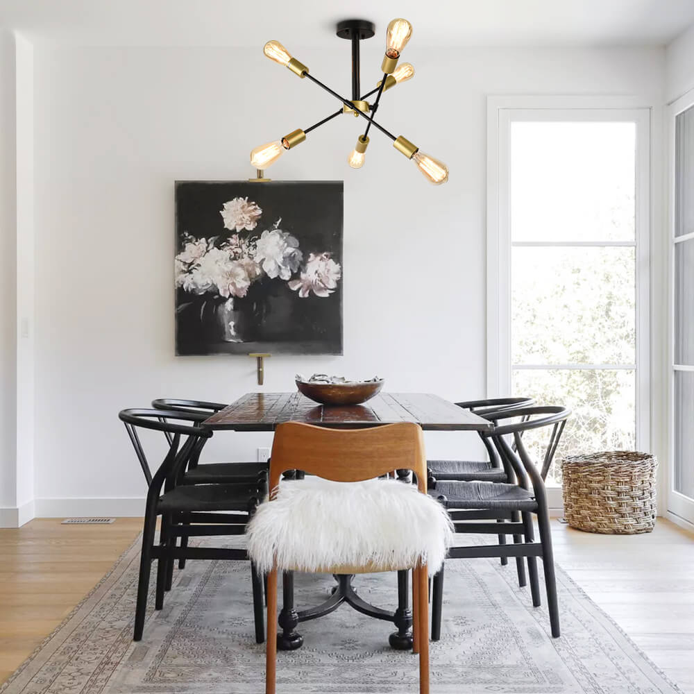 6 - Light Mid - Century Modern Sputnik Light Chandelier - LightfixturesUAE