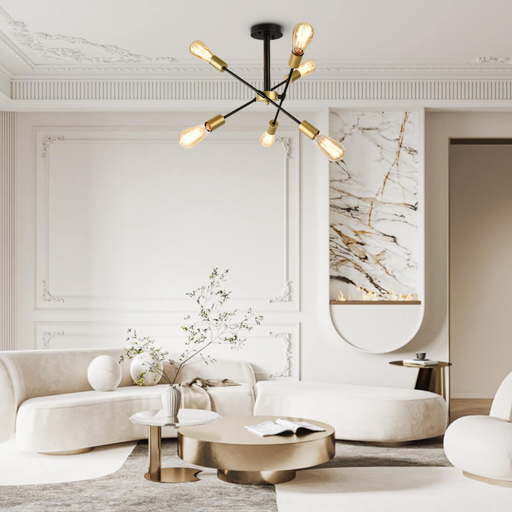 6 - Light Mid - Century Modern Sputnik Light Chandelier - LightfixturesUAE