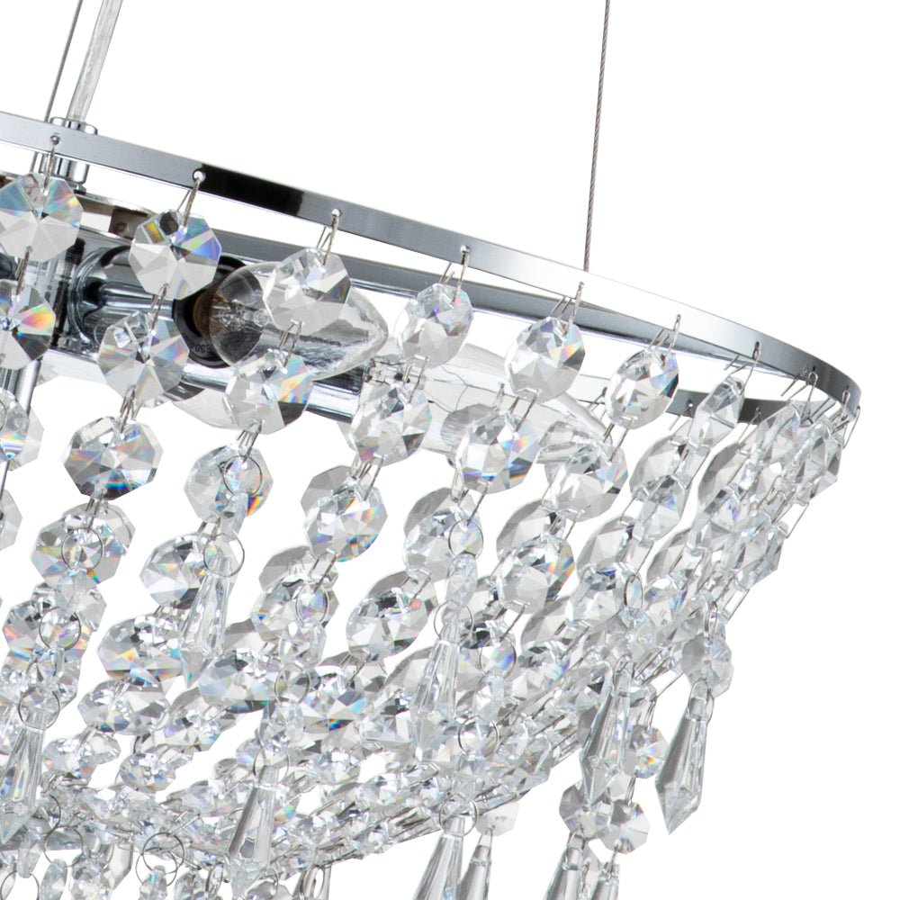 6 - Light Modern Bowl Crystal Pendant Lighting - LightfixturesUAE