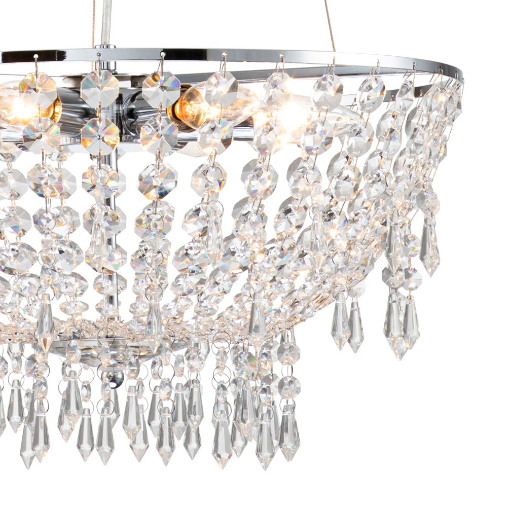 6 - Light Modern Bowl Crystal Pendant Lighting - LightfixturesUAE