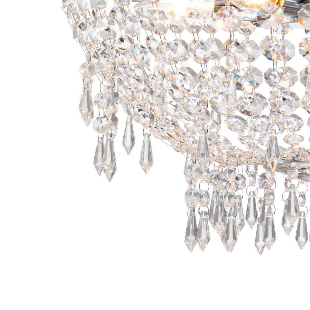 6 - Light Modern Bowl Crystal Pendant Lighting - LightfixturesUAE