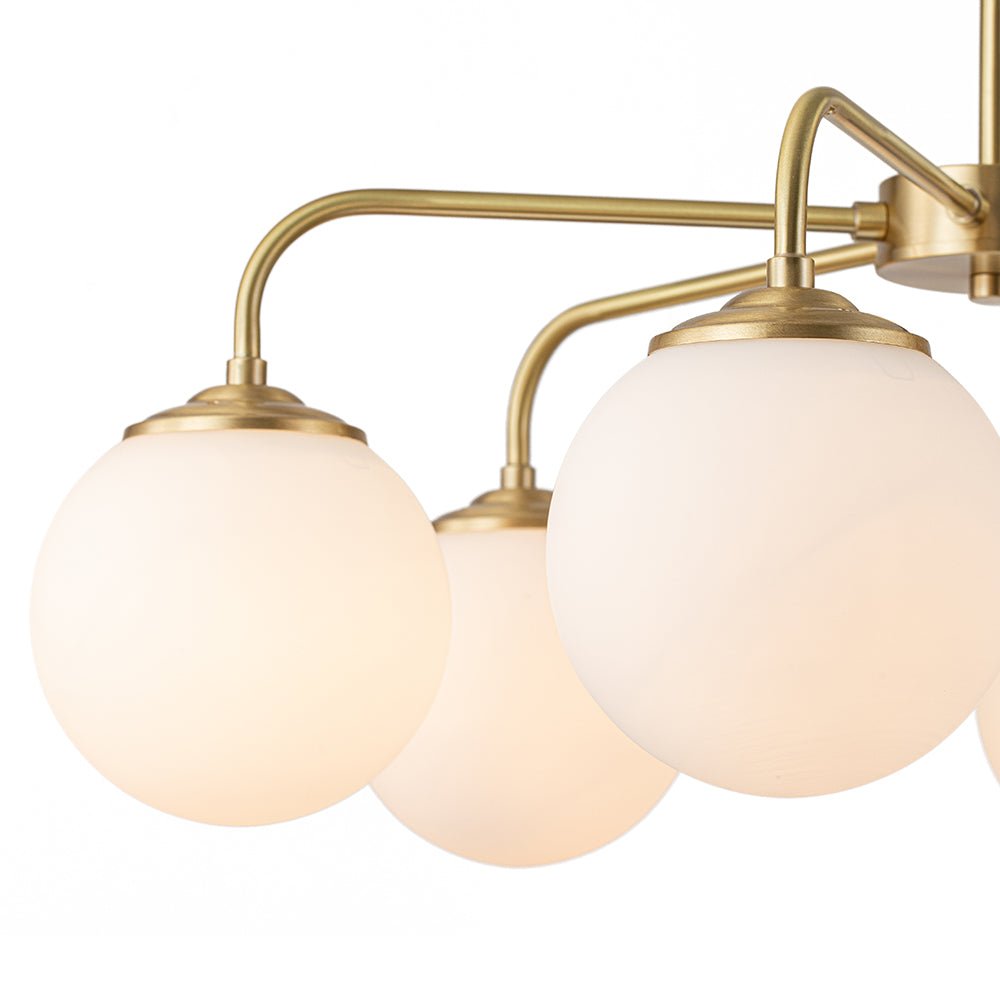 6 - Light Modern Bubble Milky Glass Globe Chandelier - LightfixturesUAE