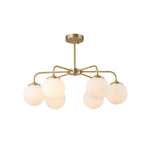 6 - Light Modern Bubble Milky Glass Globe Chandelier - LightfixturesUAE