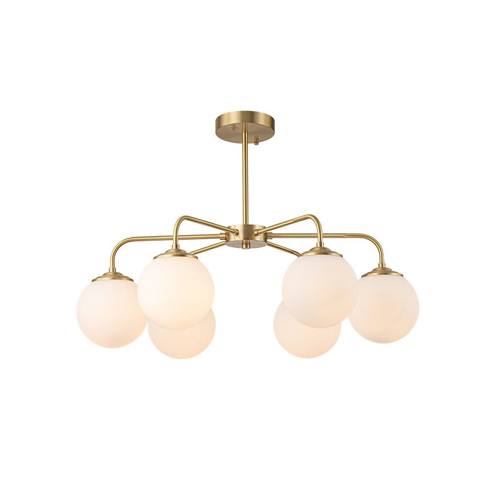 6 - Light Modern Bubble Milky Glass Globe Chandelier - LightfixturesUAE
