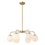 6 - Light Modern Bubble Milky Glass Globe Chandelier - LightfixturesUAE