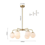6 - Light Modern Bubble Milky Glass Globe Chandelier - LightfixturesUAE