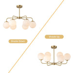 6 - Light Modern Bubble Milky Glass Globe Chandelier - LightfixturesUAE