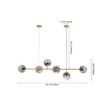 6 - Light Modern Vertical Linear Glass Chandelier - LightfixturesUAE