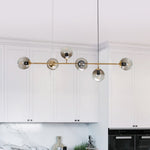 6 - Light Modern Vertical Linear Glass Chandelier - LightfixturesUAE