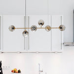 6 - Light Modern Vertical Linear Glass Chandelier - LightfixturesUAE