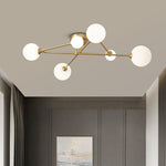 6 - Light Sputnik Cross Arm Semi Flush Mount Ceiling Light - LightfixturesUAE
