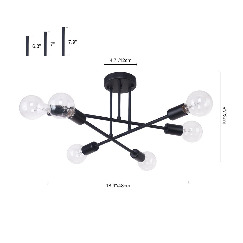 6 - Light Sputnik Sphere Semi Flush - LightfixturesUAE