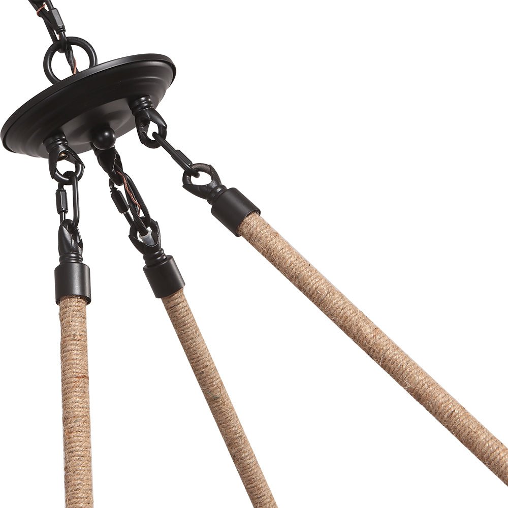 6 - Light Wooden Wagon Wheel Chandelier - LightfixturesUAE
