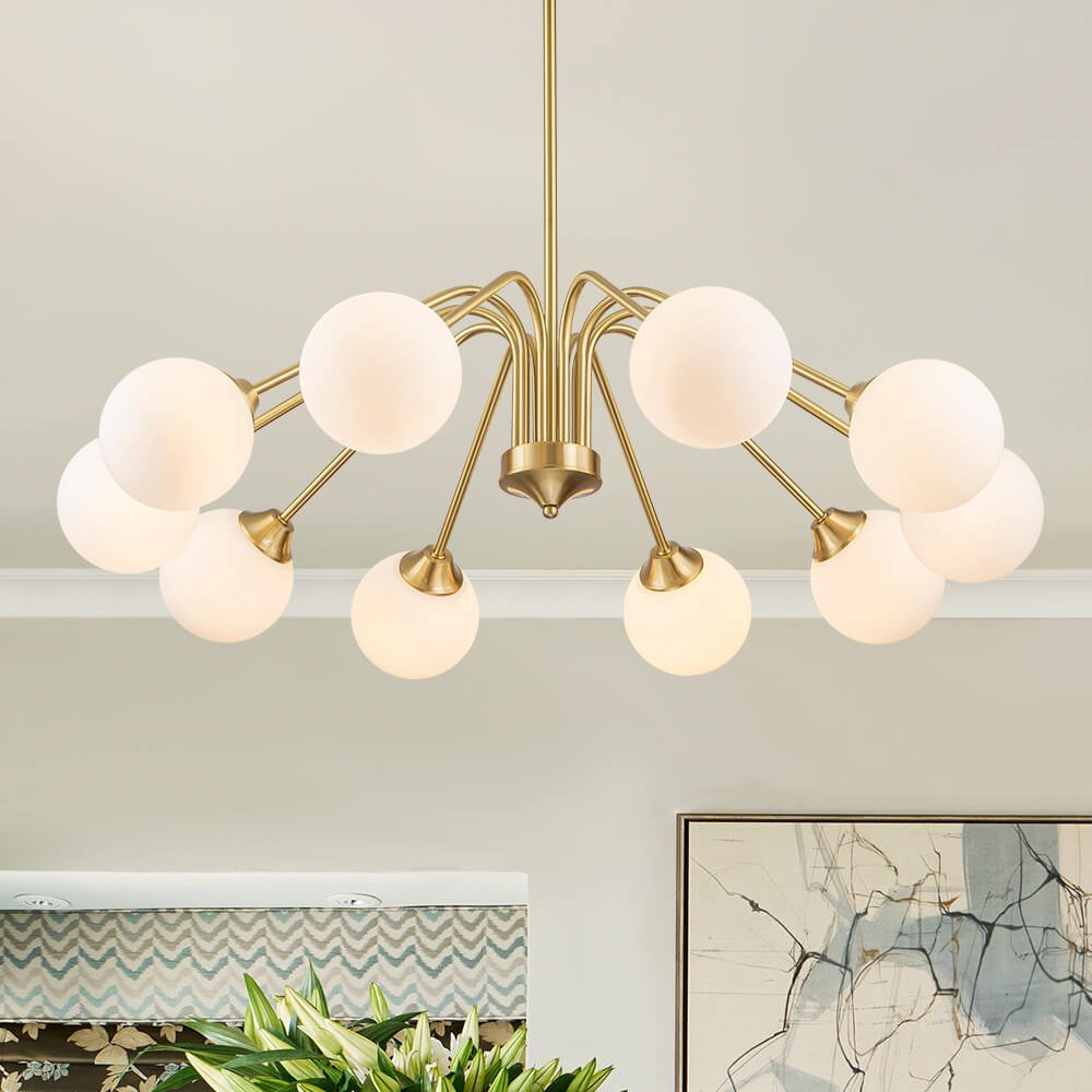 6/10 - Light Modern Glass Globe Bubble Chandelier - LightfixturesUAE