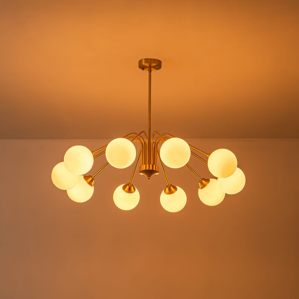 6/10 - Light Modern Glass Globe Bubble Chandelier - LightfixturesUAE