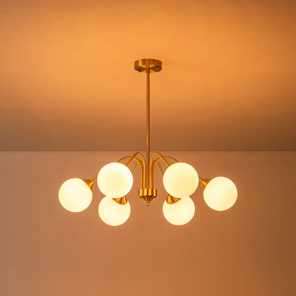 6/10 - Light Modern Glass Globe Bubble Chandelier - LightfixturesUAE