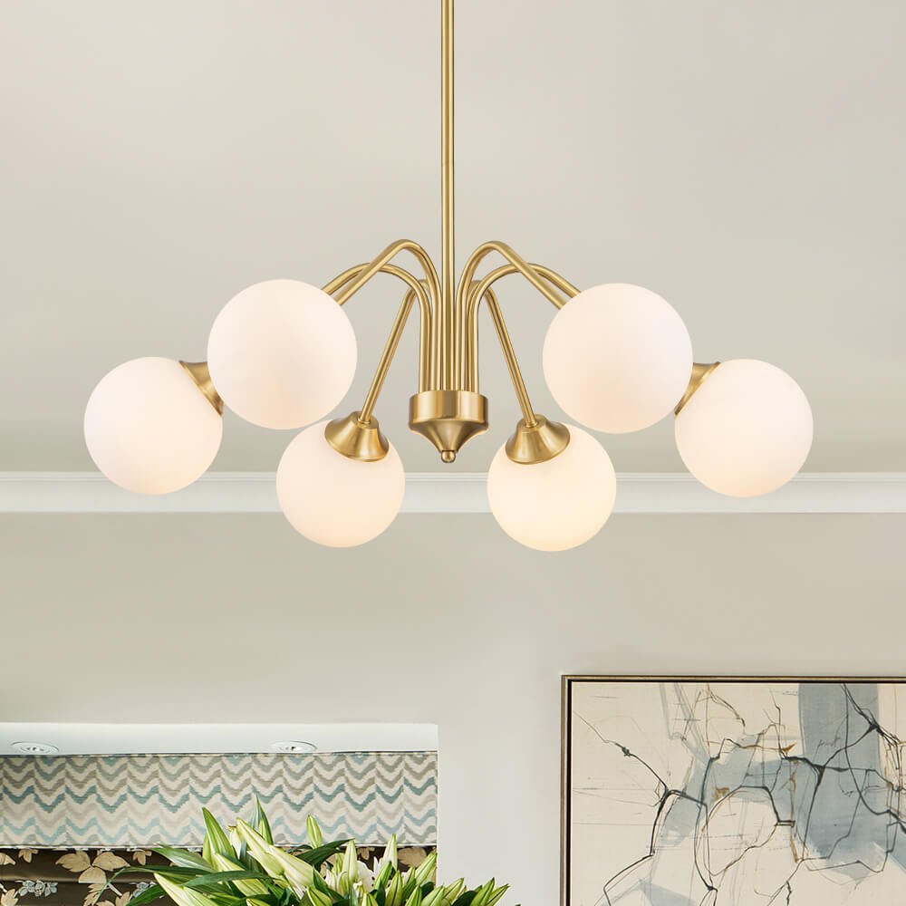 6/10 - Light Modern Glass Globe Bubble Chandelier - LightfixturesUAE