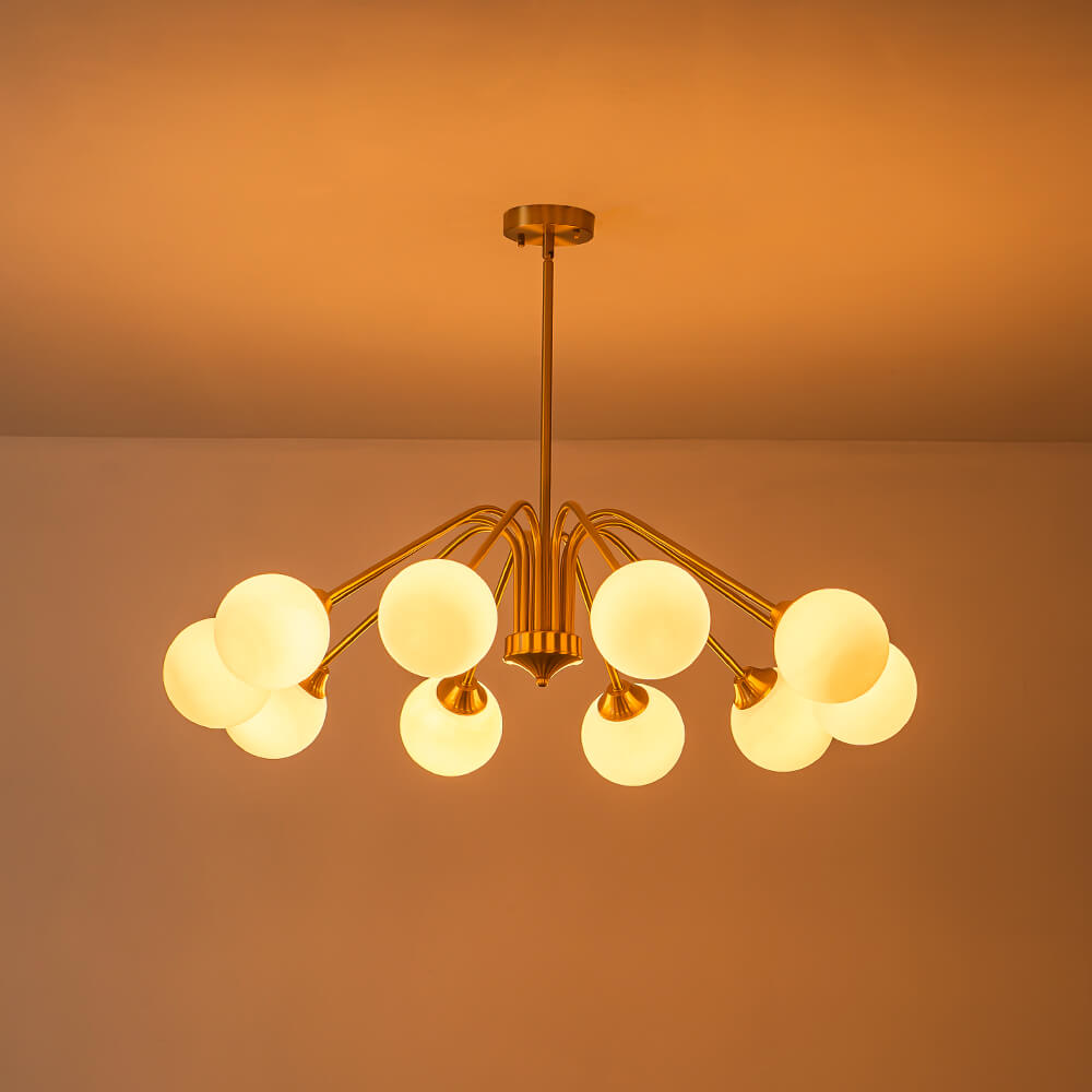 6/10 - Light Modern Glass Globe Bubble Chandelier - LightfixturesUAE