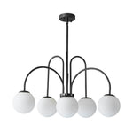 6/10 - Light Modern Sputnik Sphere Milky Glass Chandelier - LightfixturesUAE