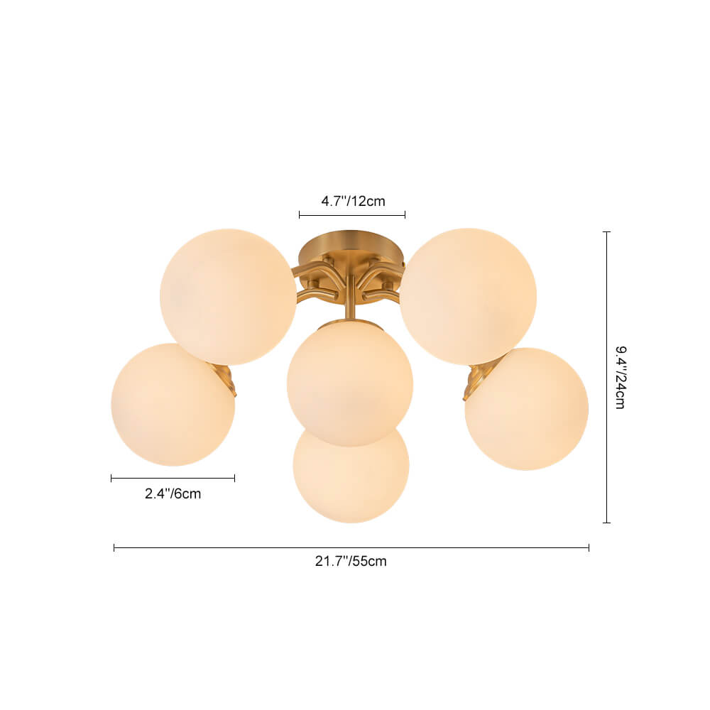 6/11/16 - Light Mid - Century Modern Glass Sputnik Ceiling Light - LightfixturesUAE