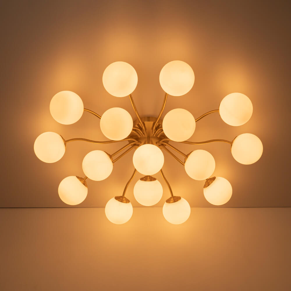 6/11/16 - Light Mid - Century Modern Glass Sputnik Ceiling Light - LightfixturesUAE