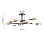 6/8 - Light Mid - Century Modern Sputnik Silhouette Semi Flush Mount - LightfixturesUAE