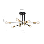 6/8 - Light Mid - Century Modern Sputnik Silhouette Semi Flush Mount - LightfixturesUAE