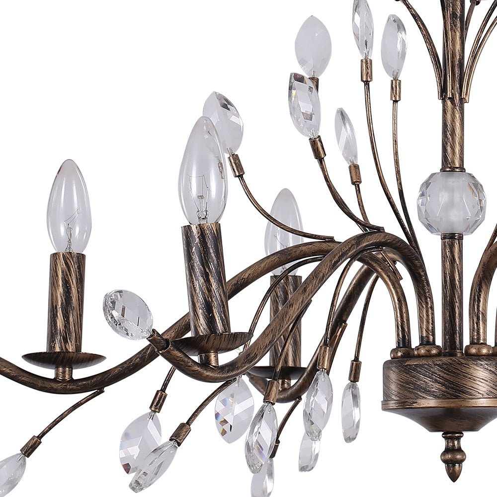 6/9 - Light Modern French Country Crystal Chandelier - LightfixturesUAE