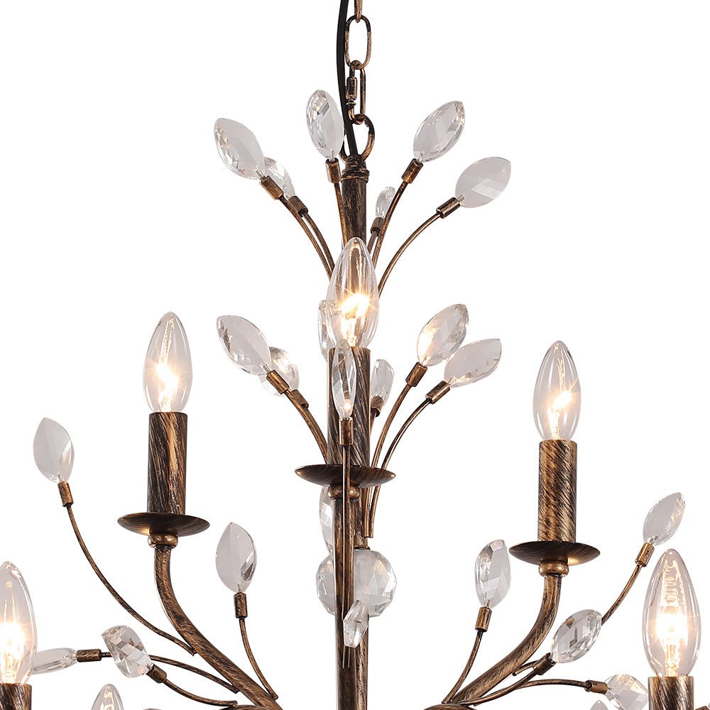 6/9 - Light Modern French Country Crystal Chandelier - LightfixturesUAE