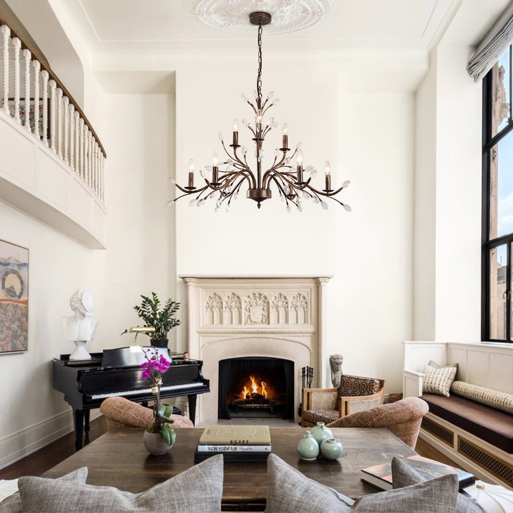 6/9 - Light Modern French Country Crystal Chandelier - LightfixturesUAE