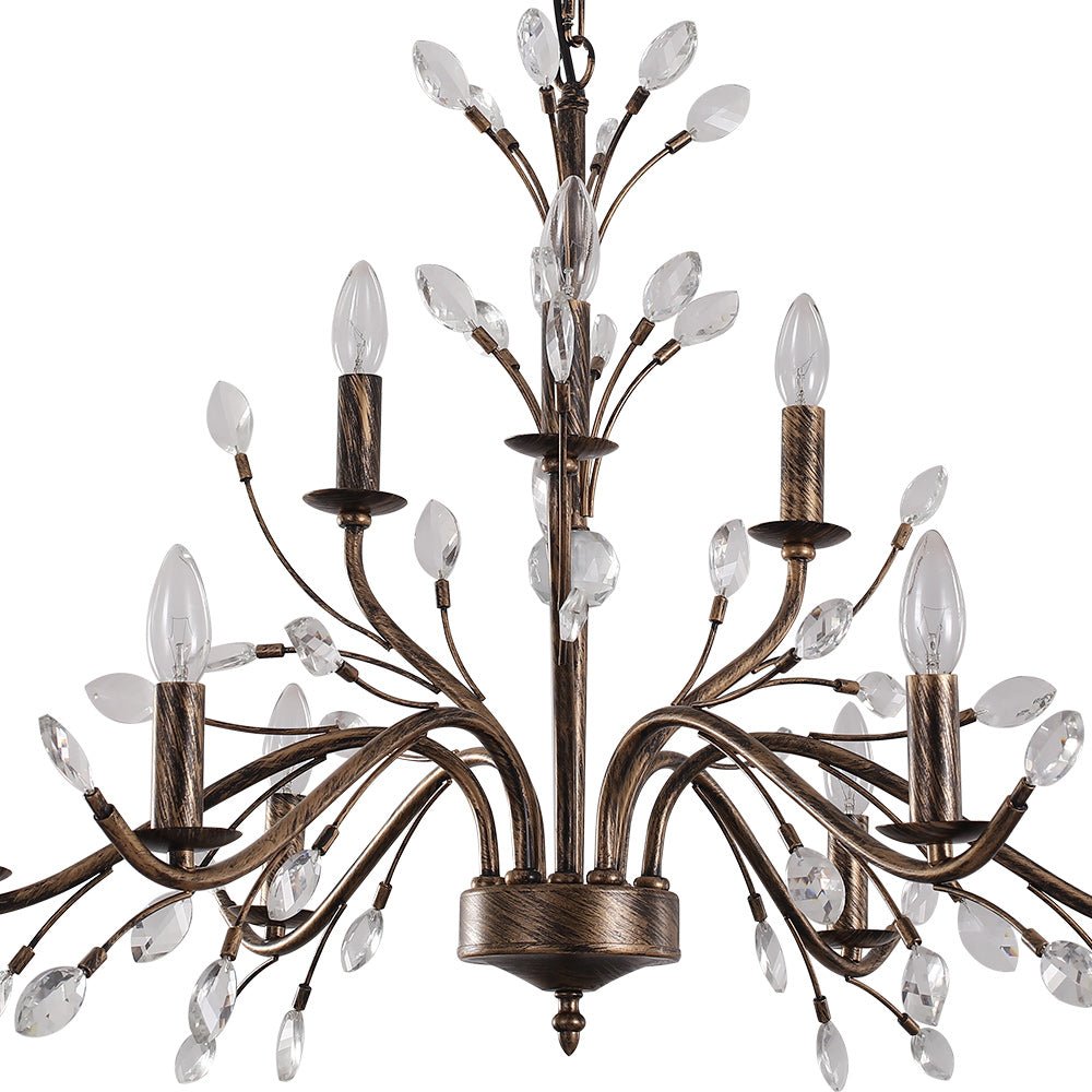 6/9 - Light Modern French Country Crystal Chandelier - LightfixturesUAE
