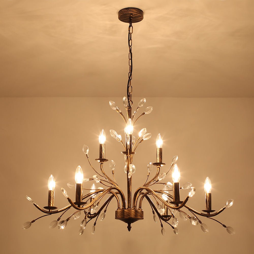 6/9 - Light Modern French Country Crystal Chandelier - LightfixturesUAE