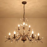6/9 - Light Modern French Country Crystal Chandelier - LightfixturesUAE