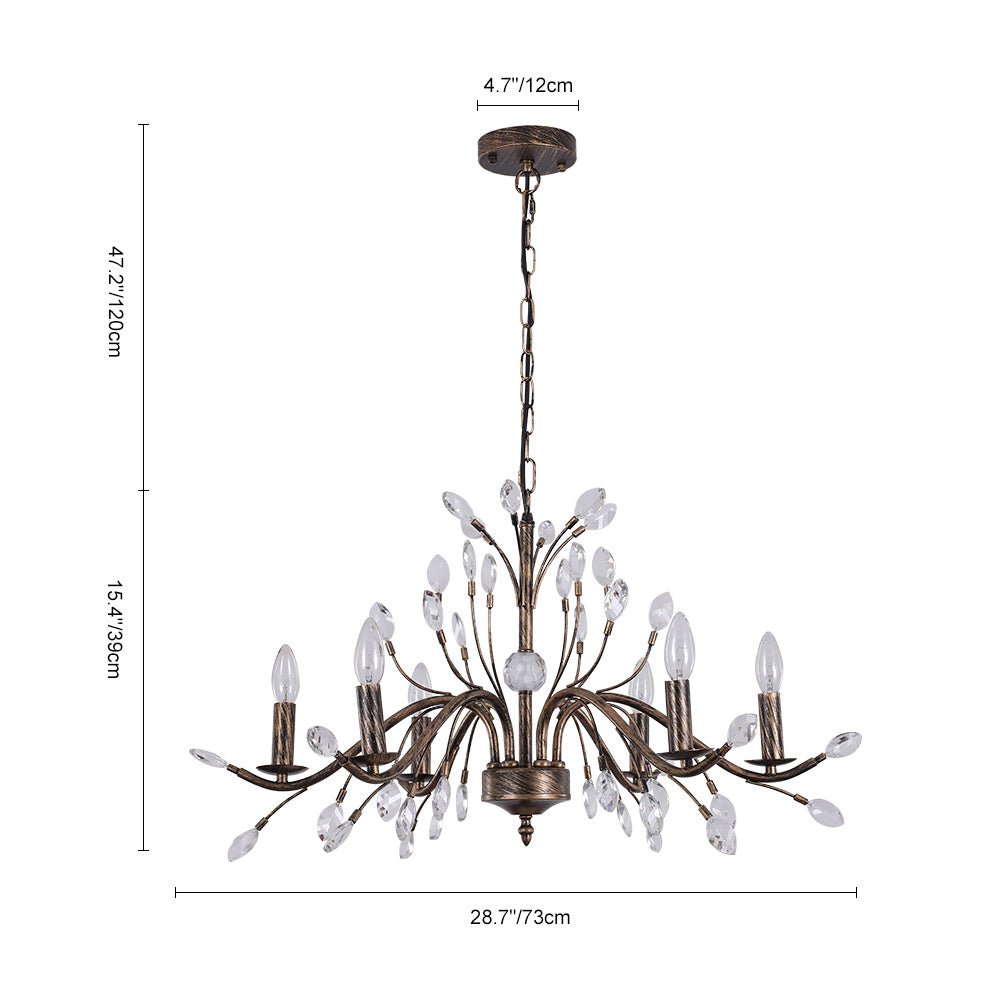 6/9 - Light Modern French Country Crystal Chandelier - LightfixturesUAE