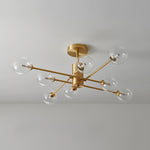 8 - Light Clear Glass Shade Sputnik Chandelier - LightfixturesUAE