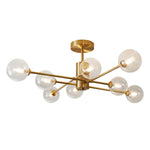 8 - Light Clear Glass Shade Sputnik Chandelier - LightfixturesUAE