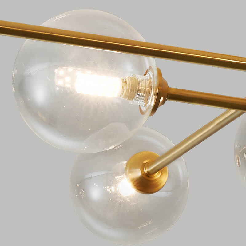 8 - Light Clear Glass Shade Sputnik Chandelier - LightfixturesUAE