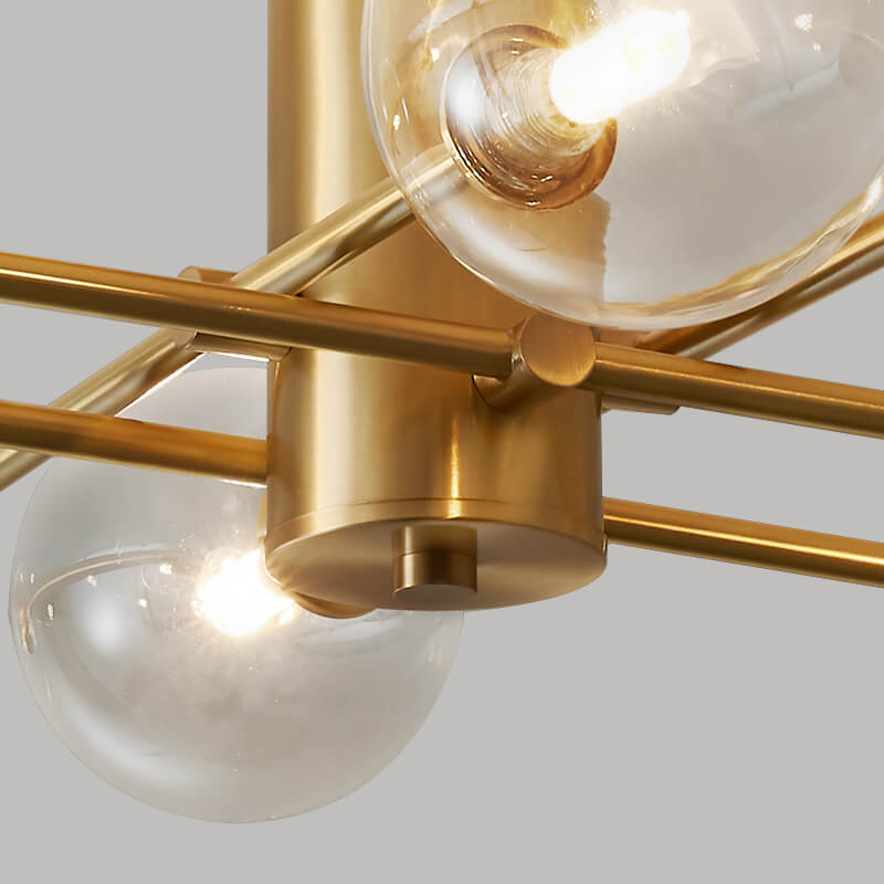 8 - Light Clear Glass Shade Sputnik Chandelier - LightfixturesUAE