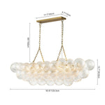 8 - Light Modern Bubble Glass Linear Chandelier - LightfixturesUAE