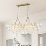 8 - Light Modern Bubble Glass Linear Chandelier - LightfixturesUAE