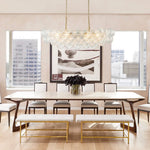 8 - Light Modern Bubble Glass Linear Chandelier - LightfixturesUAE